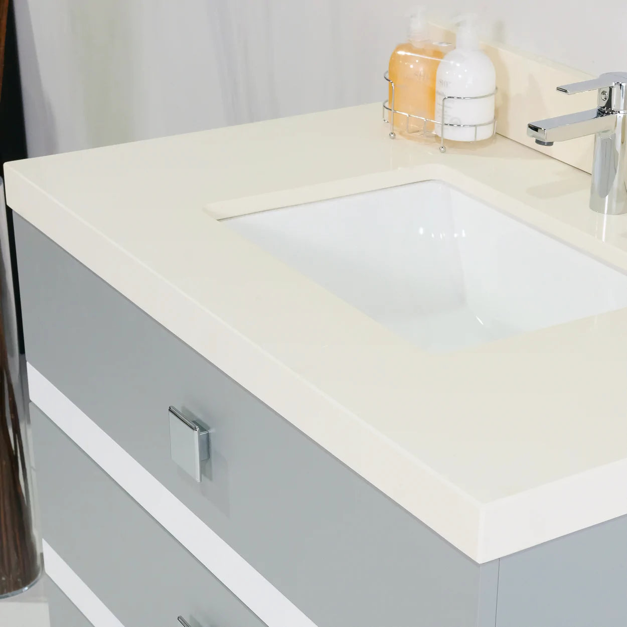 ALP-32 30 Inch Grey solid wood single sink free standing bathroom vanity