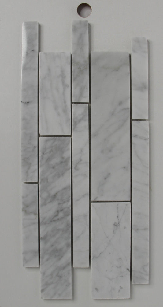 Random Strips Bianco Carrara