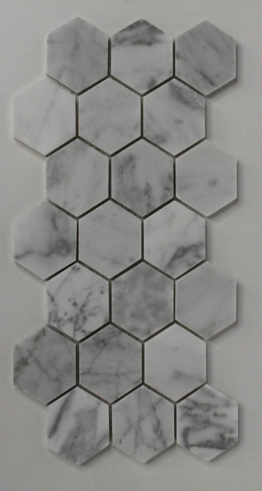 Hexagon 2" Bianco Carrara