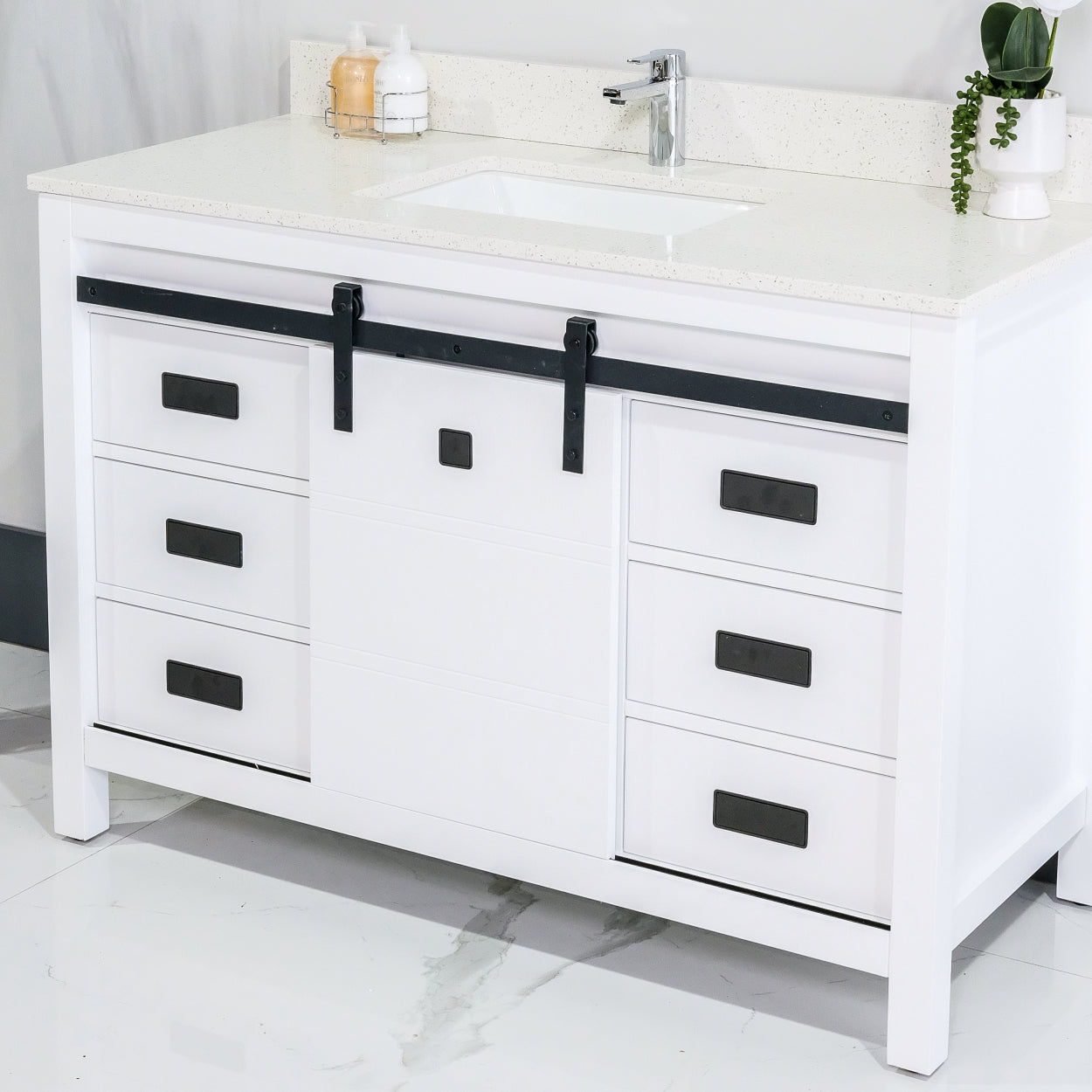 ALP-72A 48 Inch White solid wood single sink free standing bathroom vanity