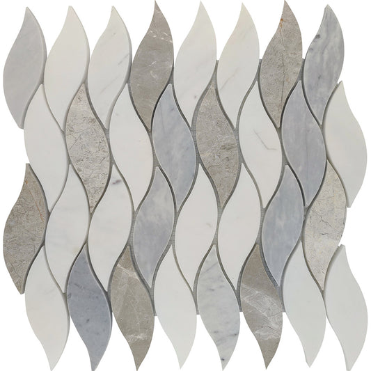 PAS 01-1 Dolomite, Ibiza, Silver Grey Honed Marble Waterjet Mosaic