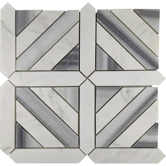 PAS 18-4 Dolomite, Equador Honed Marble Waterjet Mosaic