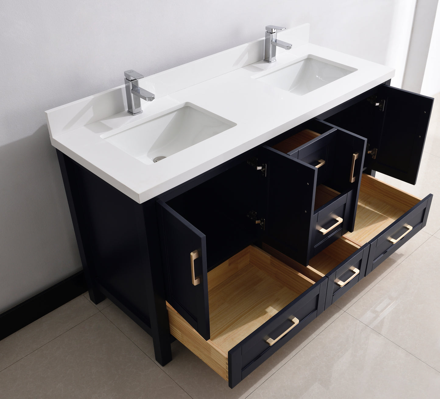 Serenity 60" Solid Wood Classic Bathroom Vanity