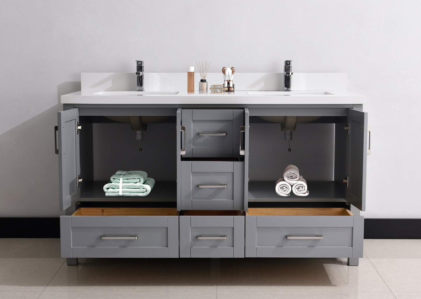 Serenity 60" Solid Wood Classic Bathroom Vanity