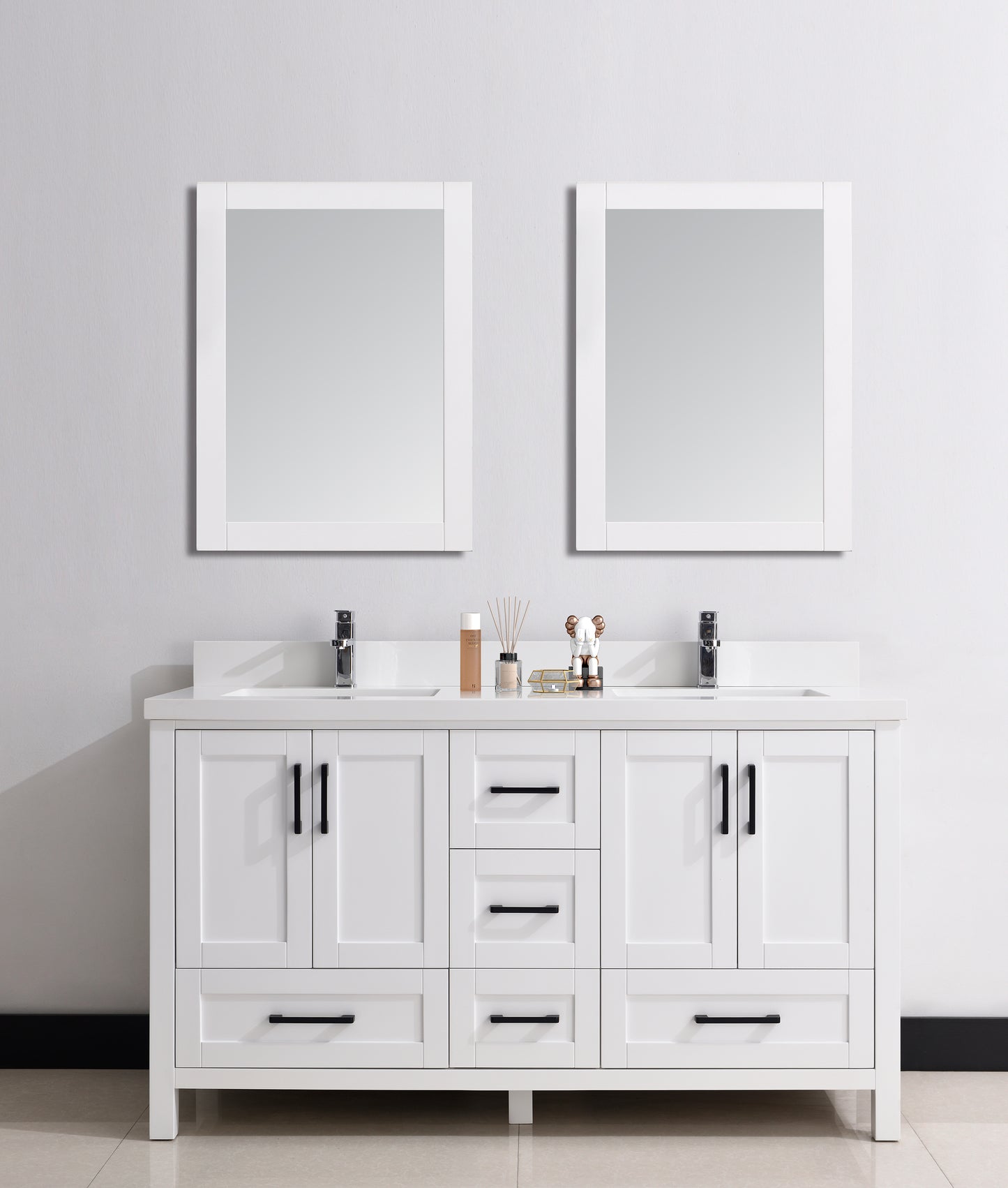 Serenity 60" Solid Wood Classic Bathroom Vanity